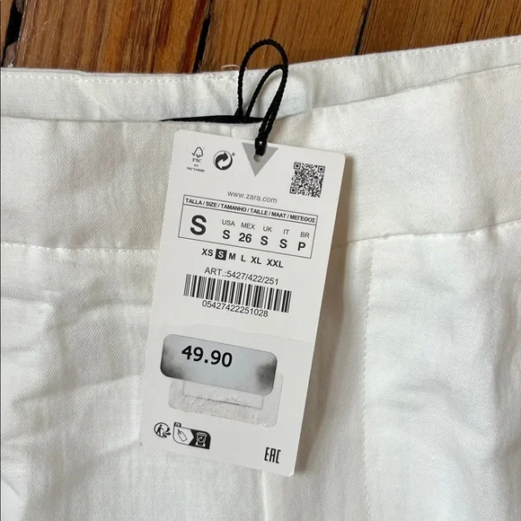 Zara White Wide Leg Pants - Picture 3 of 10